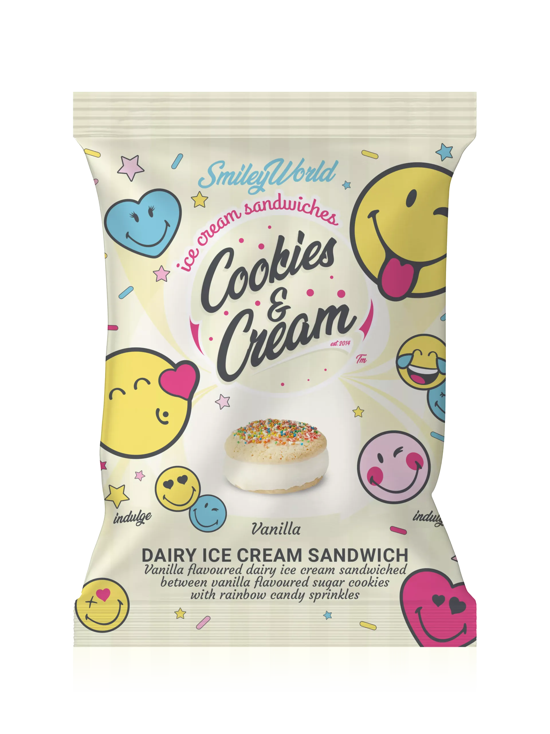 Vanilla Ice-cream Smiley World Sandwich