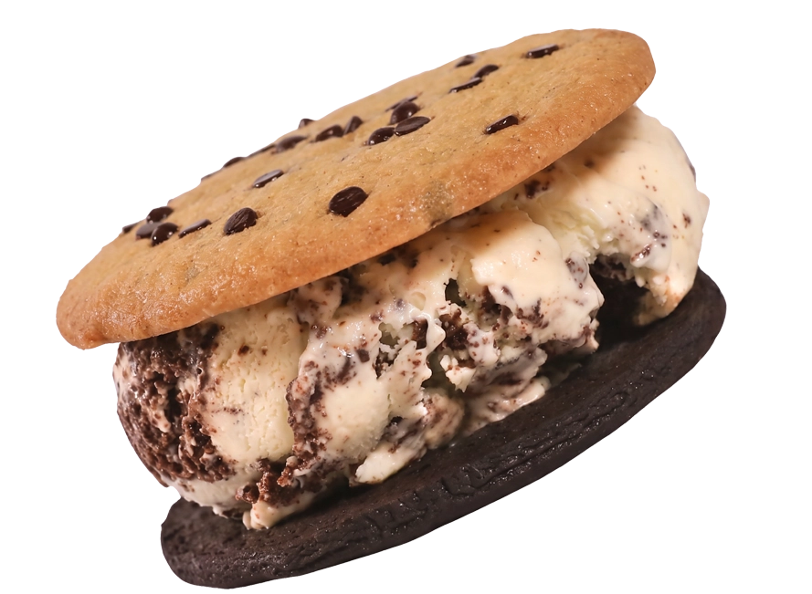 Cookies & Cream Ice Cream Sandwich Carnival Swirl Ice Cream Sandwich